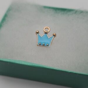 Crown blue enamel‎ royalty charm
